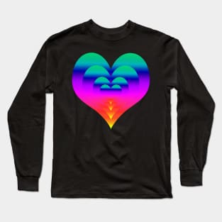 Rainbow Gradient Nested Hearts color pallet 3 Long Sleeve T-Shirt